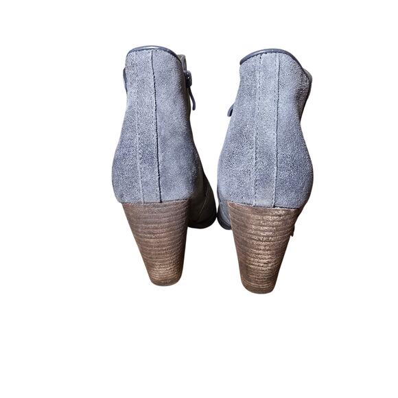 Very Volatile Womens Sz 10 Whitby Ankle Boots Gray Demi Wedge Zip Suede Leather - Picture 7 of 9